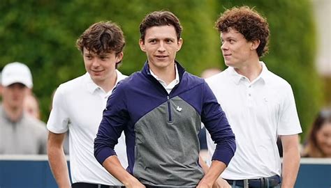 Tom Holland enjoys golfing with lookalike brothers Harry and Sam at Pro ...