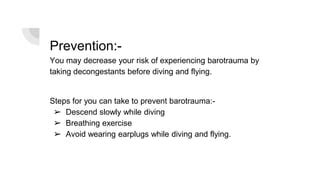 Ear barotrauma causes, symptoms and treatment | PPT