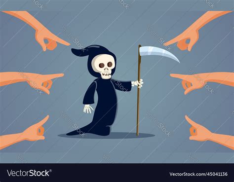 People blaming death character pointing fingers Vector Image