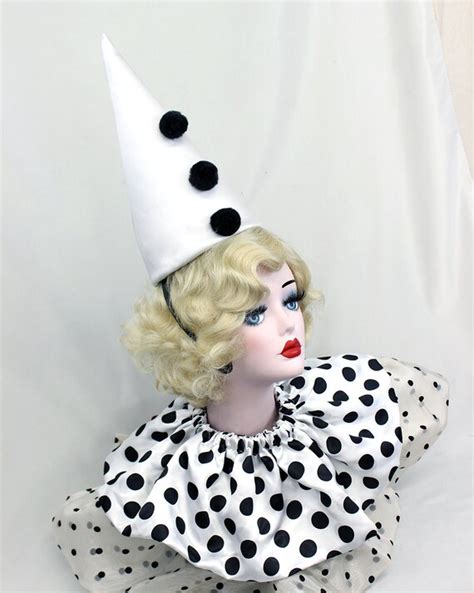 Classic Clown Hat Black and White Circus by BatcakesCouture