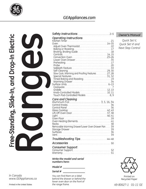 GE PROFILE PB970SPSS USER MANUAL Pdf Download | ManualsLib