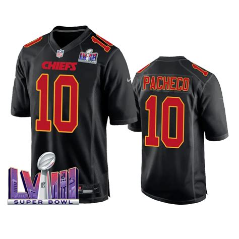 Super Bowl LVIII Kansas City Chiefs Isiah Pacheco Black Fashion Jersey ...