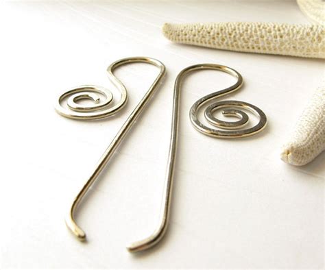 Swirl 14 Gauge Sterling Silver Sculpted Wire Earrings. Funky - Etsy