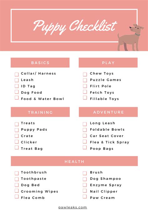 Ultimate Printable New Puppy Checklist for 2023 | Puppy checklist, New ...