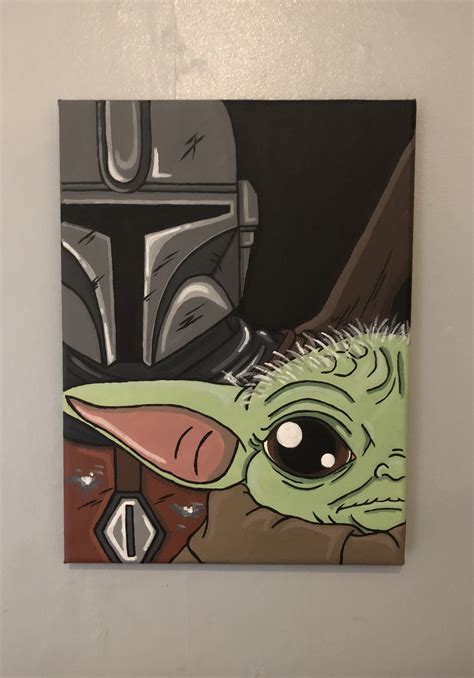 the mandalorian | Star wars painting, Mini canvas art, Disney canvas art