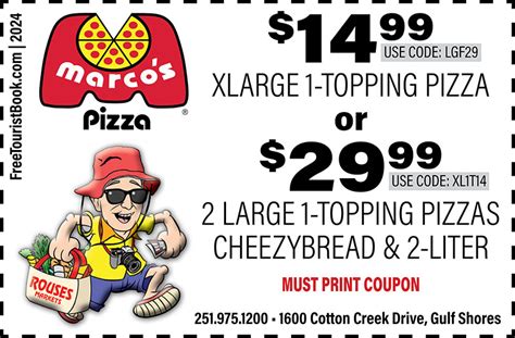 Marco's Pizza | Gulf Shores, Alabama Coupons