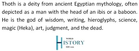 How did Thoth influence daily life in ancient Egypt? - World History Edu