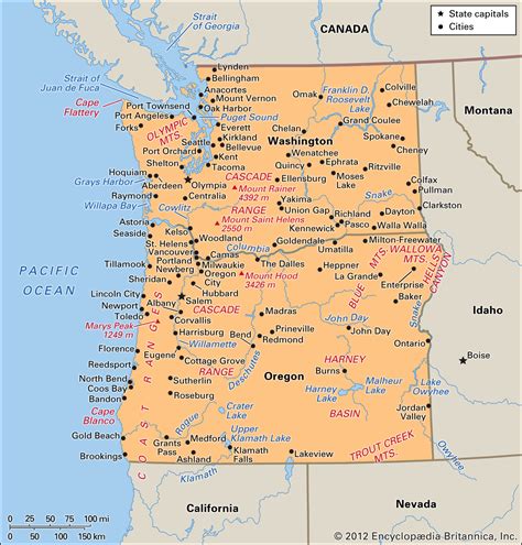 Western Washington Map Of Cities - World Of Light Map