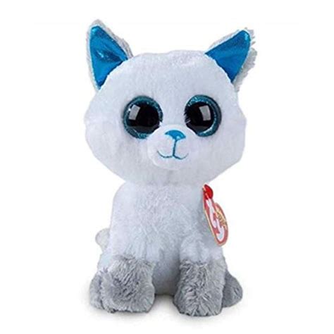 Ty Beanie Boos Exclusive 6 inch - Frost the White Fox with Glittery Blue Eyes and Sparkly Nose ...