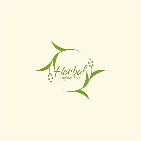 Herbal Tea Logo with Tea Leaves