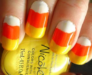 Polishology: Halloween Candy Corn Nails