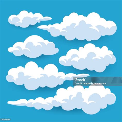 Cartoon Clouds Set Vector Illustration Stock Illustration - Download Image Now - Cloud - Sky ...