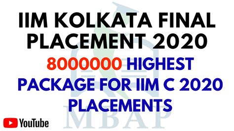 IIM Kolkata Final Placement 2020 | 80,00,000 highest package for IIM C 2020 placements - YouTube