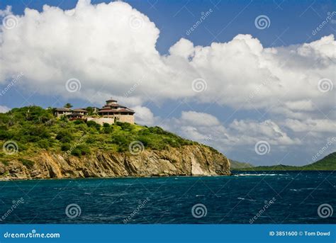 House on ocean cliff stock photo. Image of peaceful, caribbean - 3851600