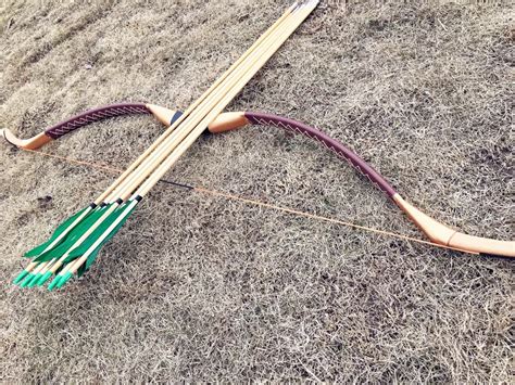 Traditional Handmade Recurve Bow Longbow 20lb 60lb+6 green wooden ...