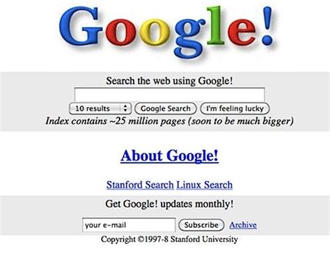 Here's What Google Looked Like The First Day It Launched In 1998 - Business Insider