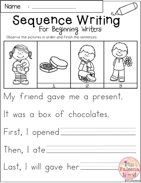 Writing Lessons for Kindergarten | Sequence writing, Kindergarten writing, Sequencing worksheets