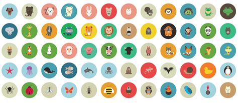 2500 Flat Icons Vector Set Royalty Free