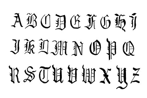 Hand Drawn Gothic Calligraphy Alphabet (PNG Transparent) | OnlyGFX.com