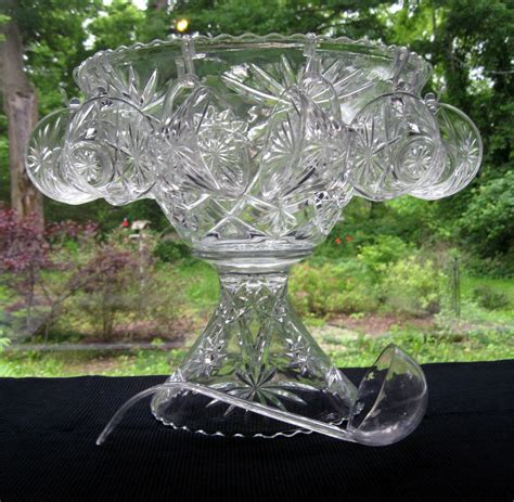 Anchor Hocking Glass Clear Prescut 27 piece Punch Bowl Set with Stand ...