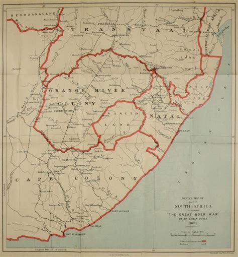 The Great Boer War Map of south Africa