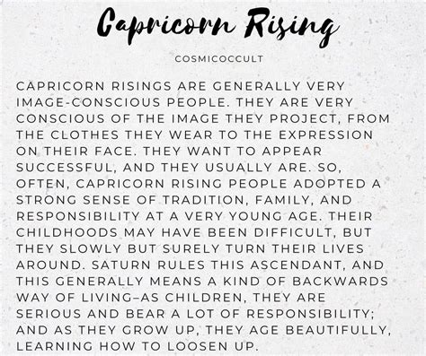 the poem is written in cursive writing on a piece of paper that says, capricorn rising