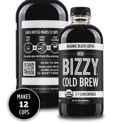 Bizzy + Organic Cold Brew Coffee Concentrate, 32 Fl Oz