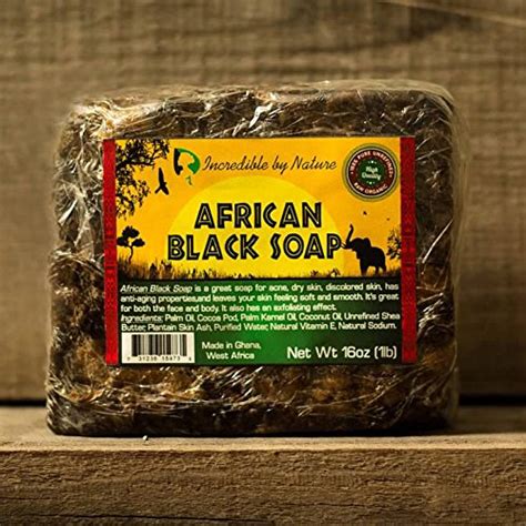 African Black Soap - 1lb Raw Organic Soap for Acne, Dry Skin, Rashes, Scar Removal, Face & Body ...