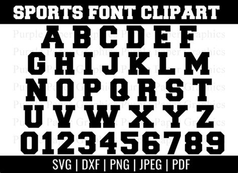 Sports Jersey Font Clipart Varsity Letters Numbers and - Etsy Finland