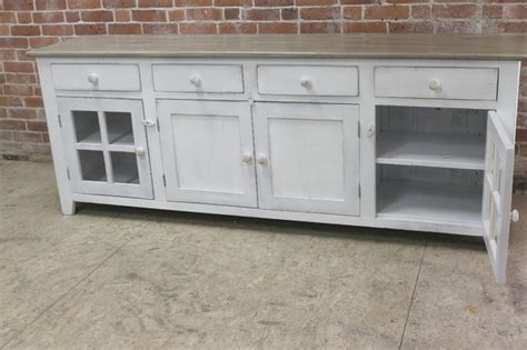 80 in server from reclaimed pine with coastal white wash finish - Rustic - Buffets And ...