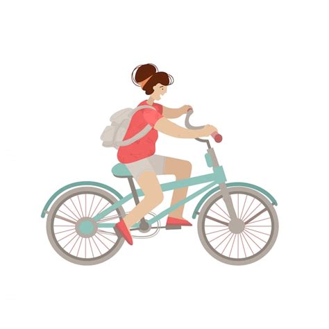 Jolie Fille Faire Du Vélo De Ville. Femme Heureuse Souriante Sur Un ...