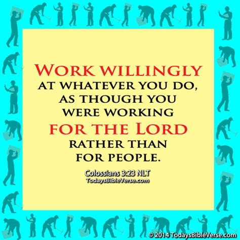 Working for the Lord - Todays Bible Verse