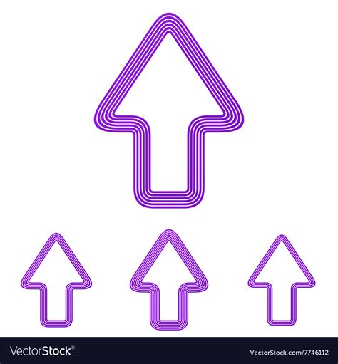 Purple up arrow logo design set Royalty Free Vector Image