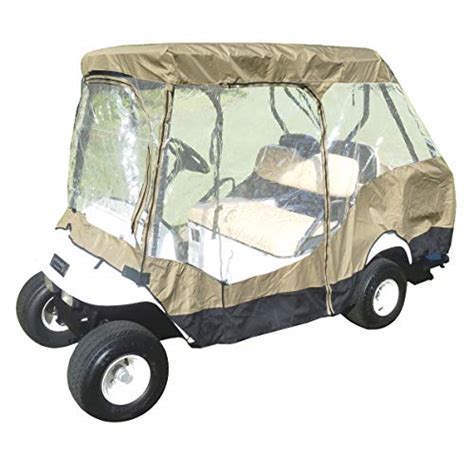 4 Person Golf Cart Driving Enclosure Cover (2 Front Passenger with 2 Person Rear Facing Bench ...