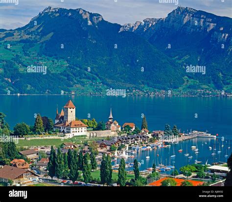 Spiez Svizzera sul Lago di Thun Foto stock - Alamy