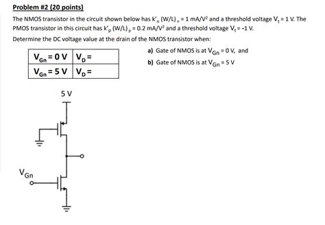 Solved Problem #2 (20 points) The NMOS transistor in the | Chegg.com