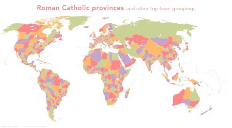 Roman-Catholic map of diocese throughout the world [4504x2500] : MapPorn