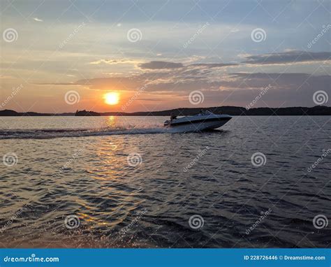 Boat ride sunset editorial photo. Image of boat, morning - 228726446