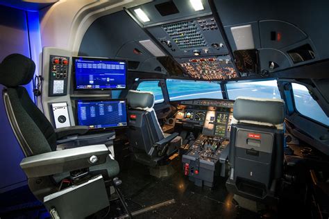 Cockpit view of Ansett Aviation Training’s A320 FFS X™ - Textron Systems