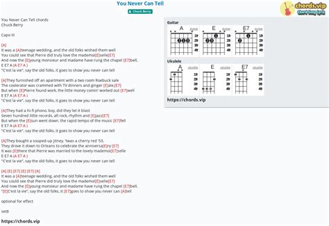 Hợp âm: You Never Can Tell - Chuck Berry - cảm âm, tab guitar, ukulele ...