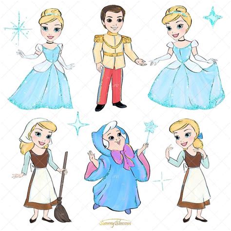 Cinderella Clipart, Princess Clip Art, Fairytale Clipart, Cinderella Characters - Etsy | Evil ...