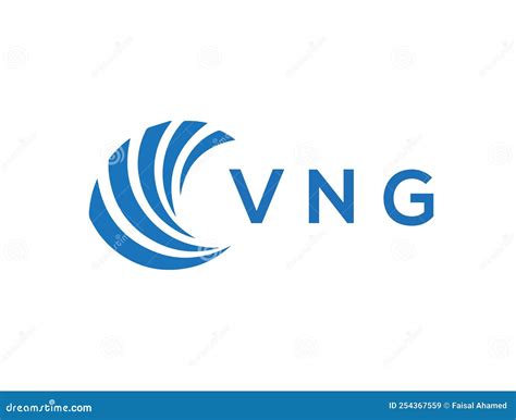 VNG Letter Logo Design on White Background. VNG Creative Circle Letter Logo Stock Vector ...