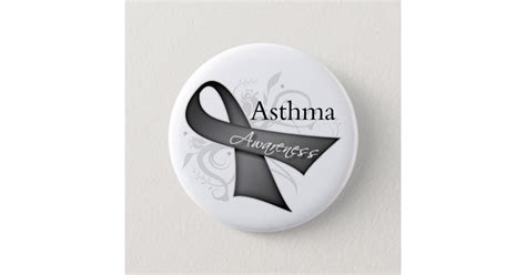 Asthma Awareness Ribbon 6 Cm Round Badge | Zazzle