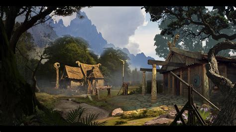 viking village concept art - Google zoeken | Fantasy landscape, Fantasy places, Viking village