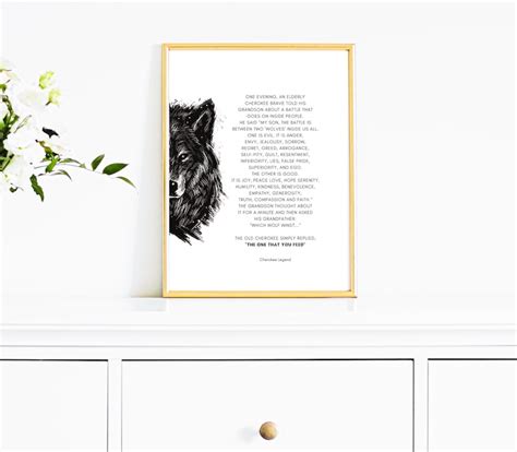 Tale of Two Wolves Quote Poster Native American Leadership - Etsy