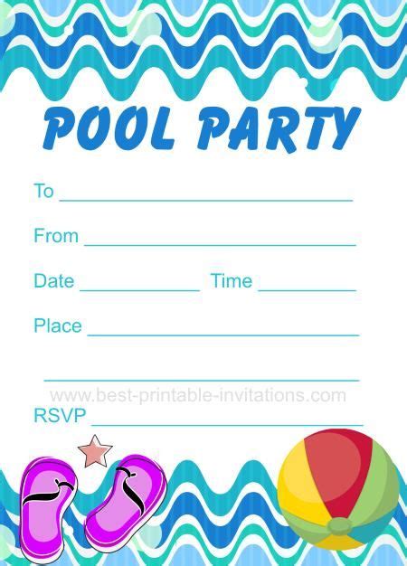 Pool Party Invitation - Free printable party invites from www.best ...