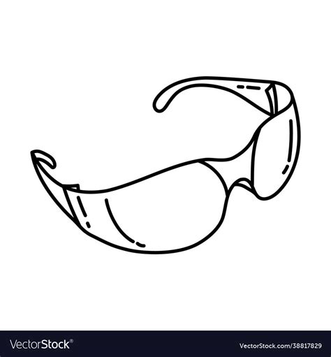 Safety glasses icon doodle hand drawn or outline Vector Image