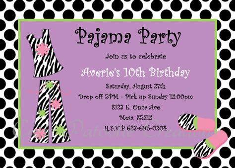 Pajama Party Invitation Pajama Party by CutiesTieDyeBoutique