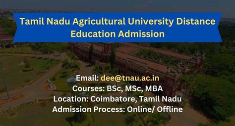 TNAU Distance Education Admission 2024 I Courses & Fee, Eligibility