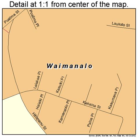 Waimanalo Hawaii Street Map 1578050